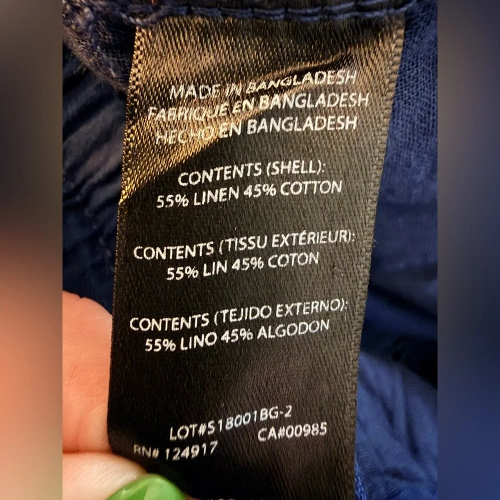 Onia Deep Navy Blue Collin Drawstring Linen Pants Men's NWT